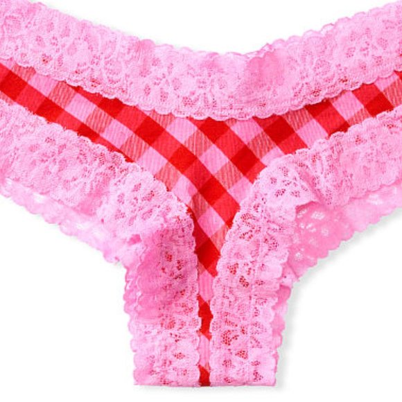 Pink & Red Plaid Cheeky VS NWT Victoria's Secret Cheekies - Picture 12 of 16